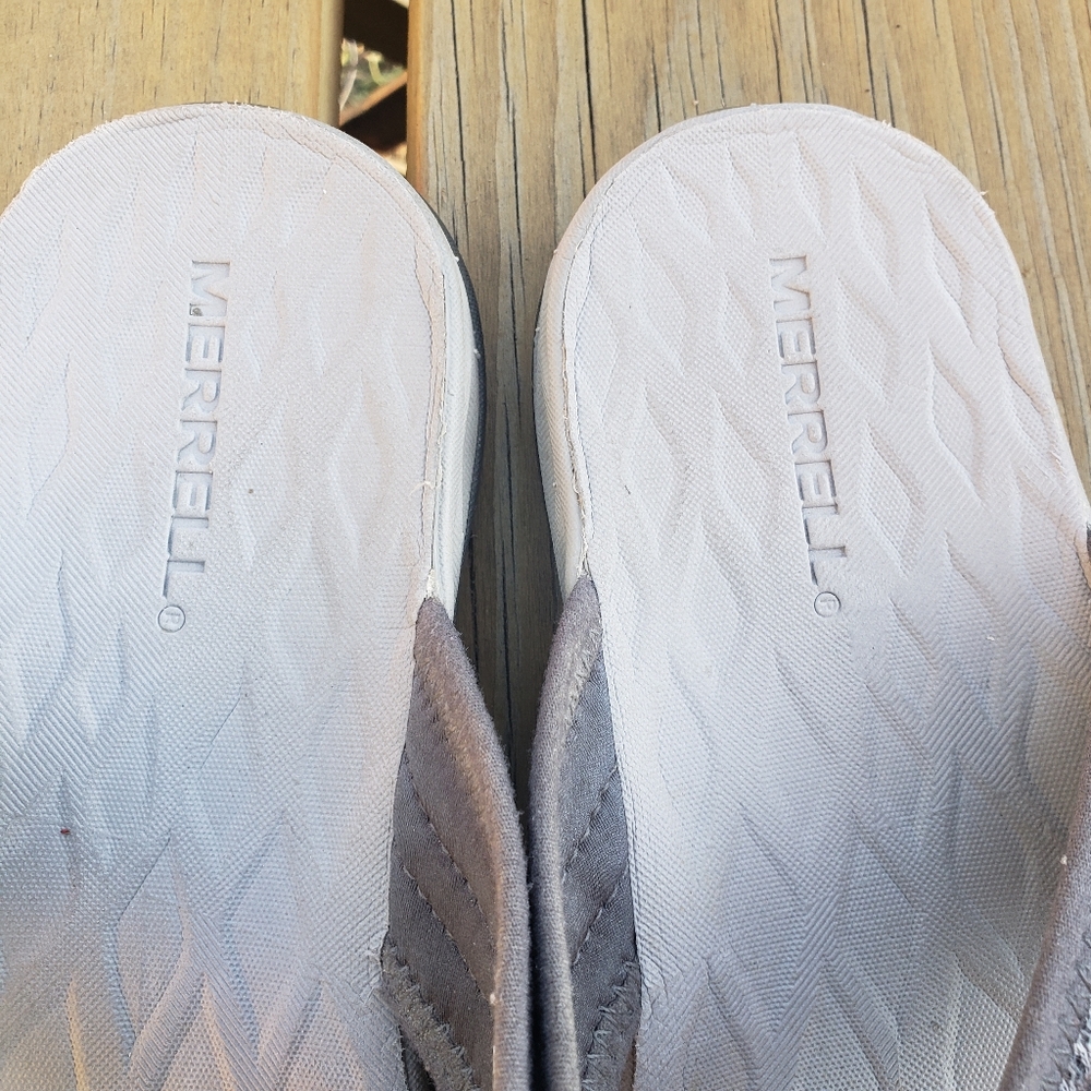 Merrell Siren 2 Flip Flops Women's Sz 9 Gray Suede Nylon Thong Sandals - Picture 7 of 12